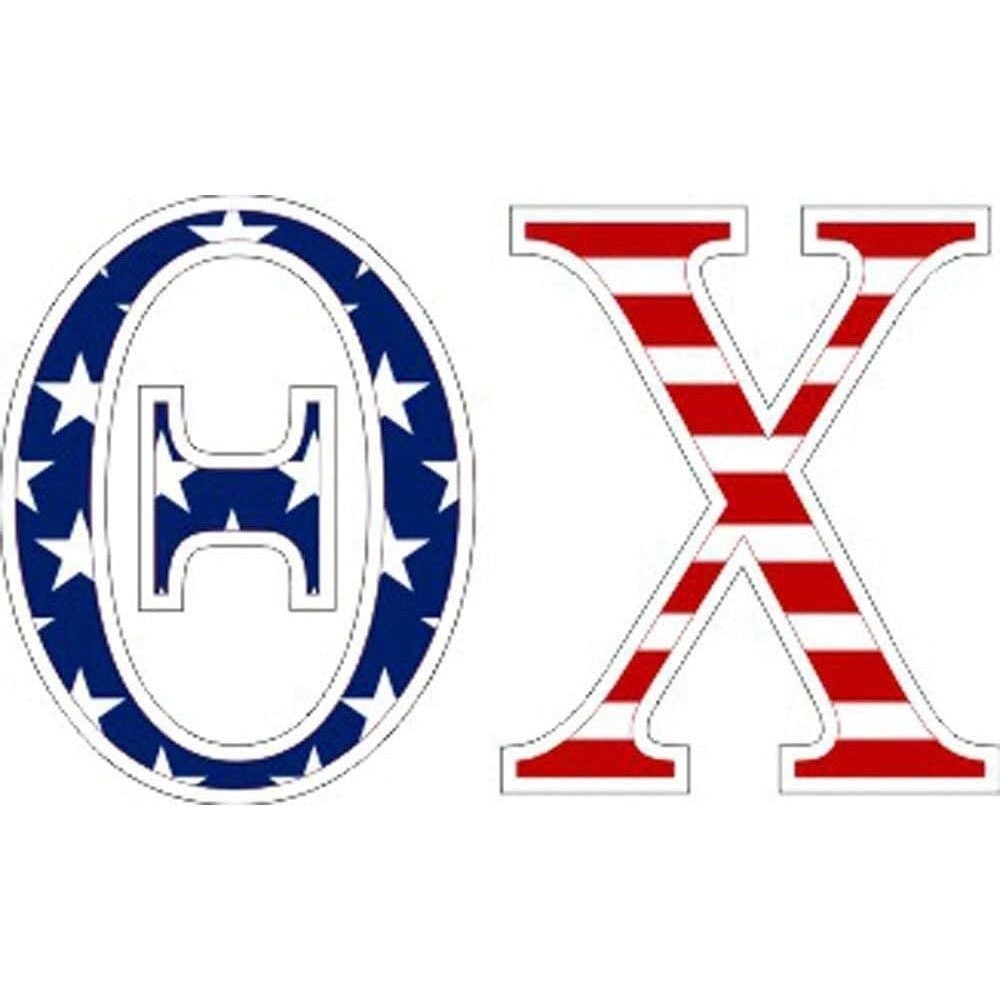 image:imageTheta Chi American Flag Greek Letter Sticker 25 Tall