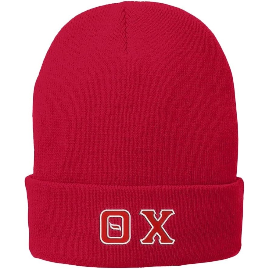 image:imageTheta Chi Big Greek Lettered Knit CapAthletic Red