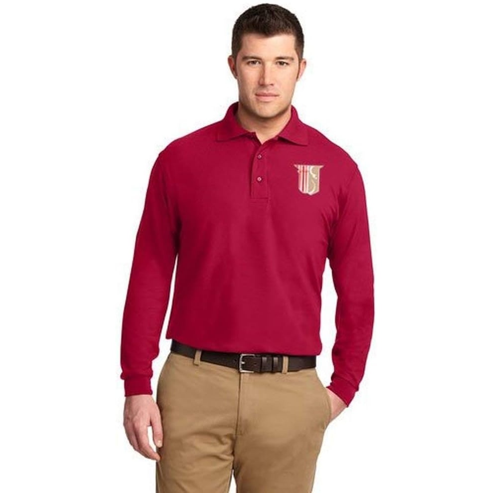 image:imageTheta Chi Emblem Long Sleeve PoloRed
