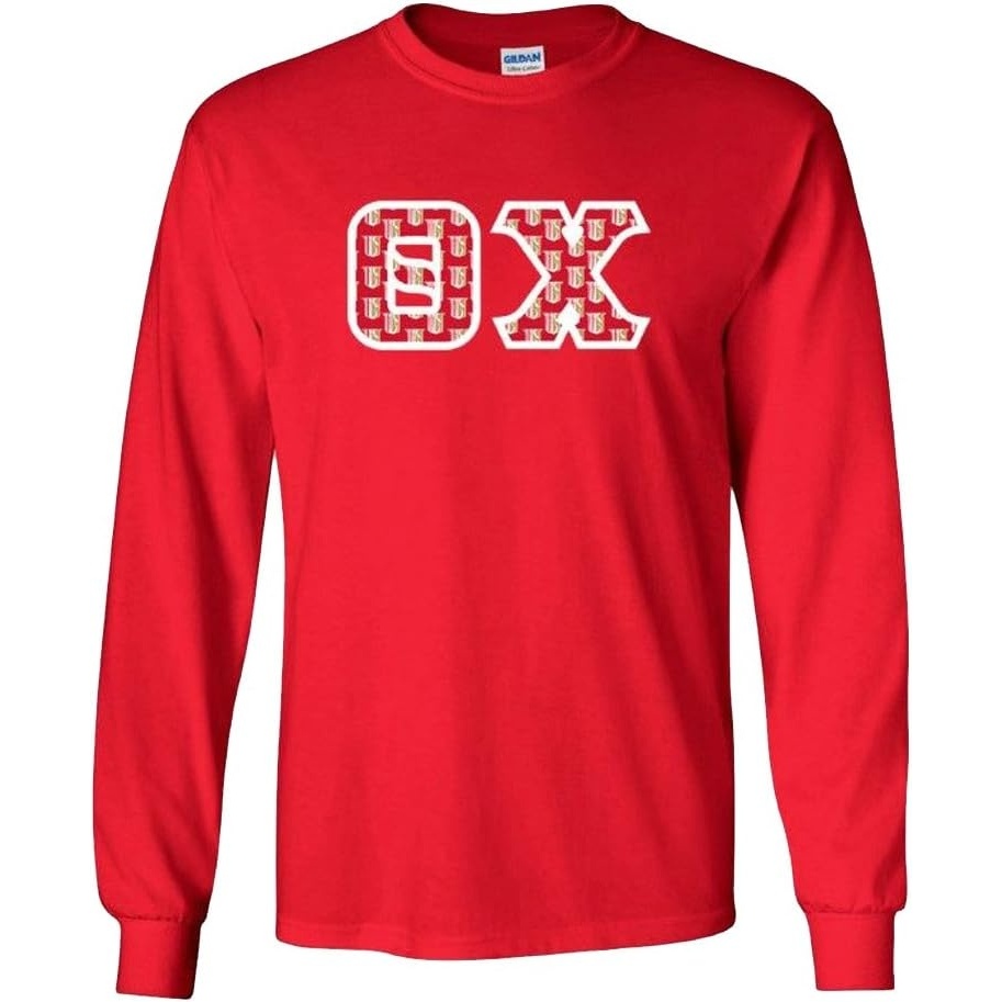 image:imageTheta Chi Fraternity Crest Twill Letter Longsleeve TeeRed