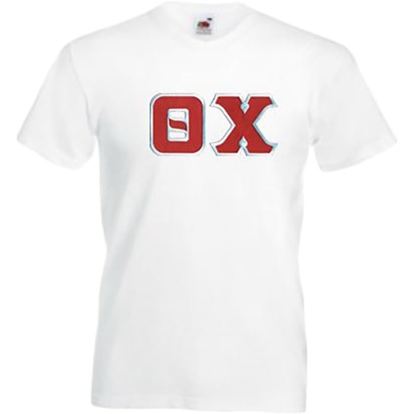 image:imageTheta Chi Lettered VNeck TShirtWhite