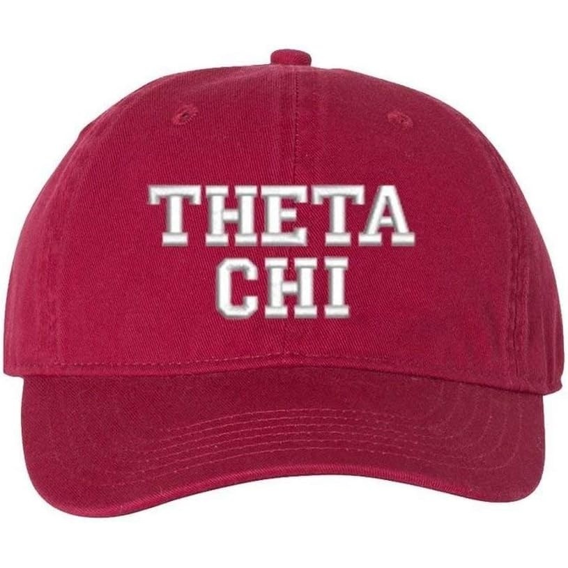 image:imageTheta Chi Pigment Dyed Baseball CapBrick WWhite Thread Color