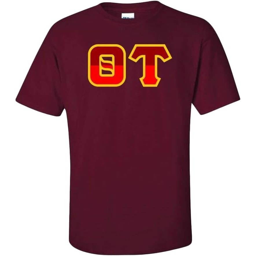 image:imageTheta Tau Two Tone Greek Lettered TShirtMaroon