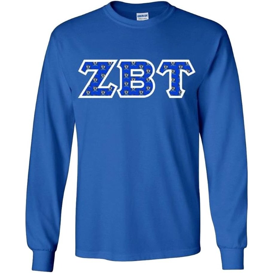 image:imageZeta Beta Tau ZBT Fraternity Crest Twill Letter Longsleeve TeeRoyal Blue