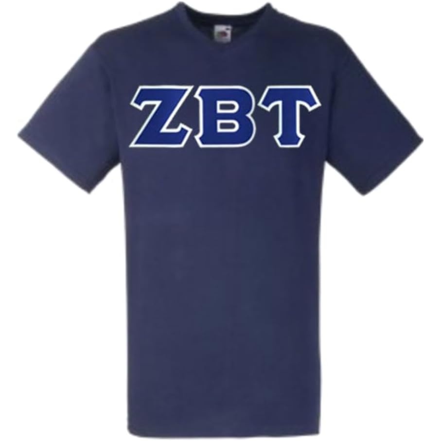 image:imageZeta Beta Tau ZBT Lettered VNeck TShirtNavy Blue