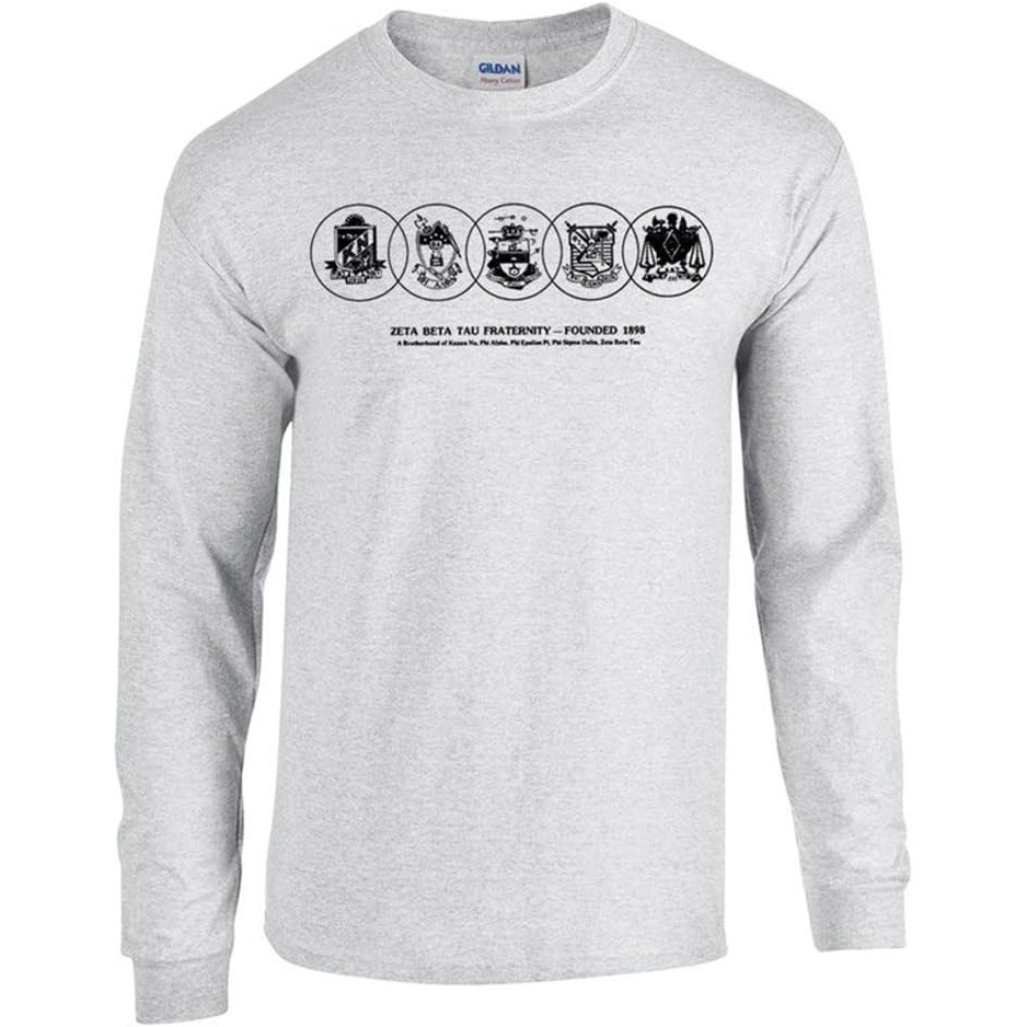 image:imageZeta Beta Tau ZBT Logo Long Sleeve TeeLight Grey