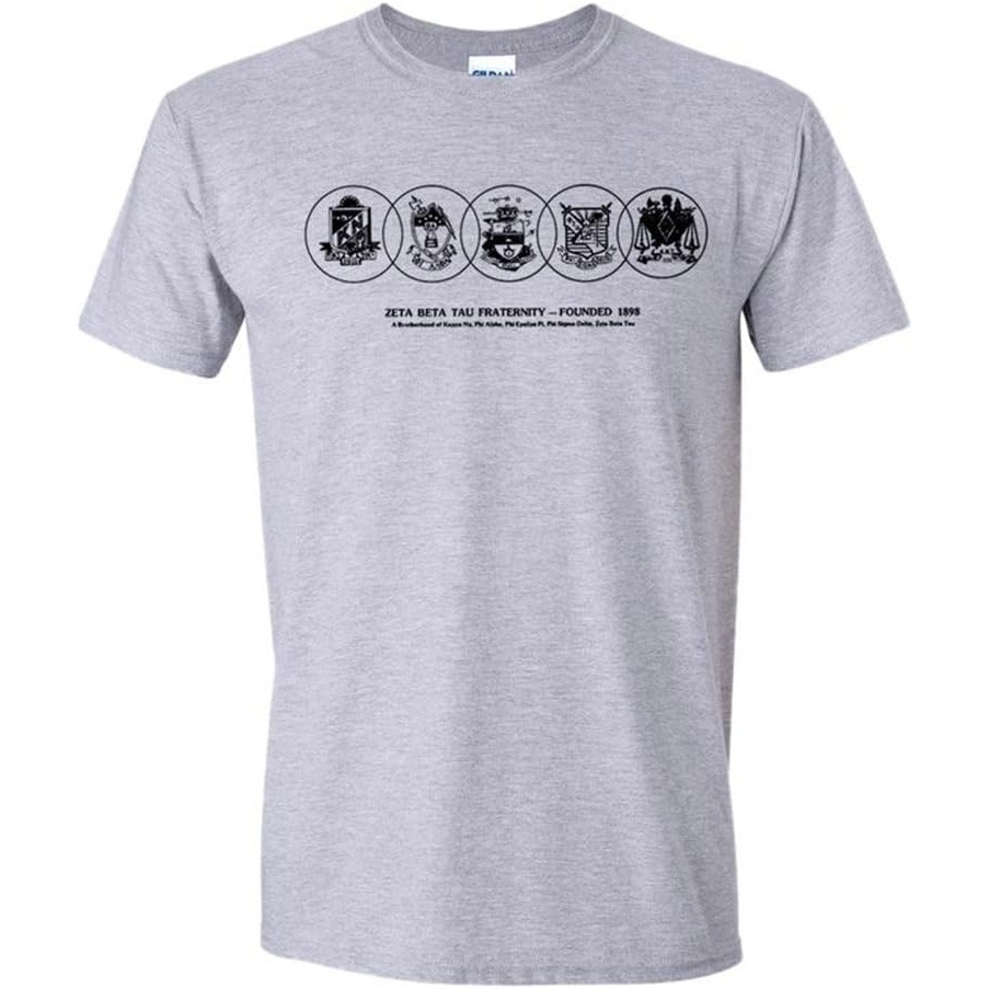 image:imageZeta Beta Tau ZBT Logo Short Sleeve TeeSports Grey