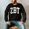 Zeta Beta Tau ZBT Arched Greek Letter Crewneck Sweatshirt Black(Black)