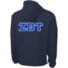 Zeta Beta Tau ZBT Tackle Twill Lettered Pack N Go Pullover(Navy Blue)