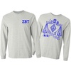 Zeta Beta Tau ZBT World Famous Crest Long Sleeve T-Shirt(Light Grey)