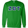 Greekgear Zeta Beta Tau Lettered Crewneck(Irish Green)