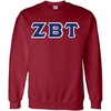 Greekgear Zeta Beta Tau Lettered Crewneck(Maroon)