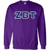 Greekgear Zeta Beta Tau Lettered Crewneck(Purple)
