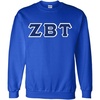Greekgear Zeta Beta Tau Lettered Crewneck(Royal Blue)
