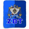 Greekgear Zeta Beta Tau ZBT Two Tone Sherpa Lap Blanket