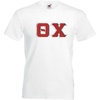 Theta Chi Lettered V-Neck T-Shirt(White)
