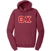 Theta Chi Pigment-Dyed Lettered Hooded Sweatshirt(Merlot)