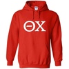 Theta Chi World Famous Greek Hoodie – Red with White Imprint(Red)