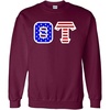 Theta Tau Greek Letter American Flag Crewneck(Maroon)