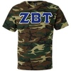 Zeta Beta Tau Lettered Camouflage T-Shirt(Camouflage)