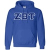 Zeta Beta Tau Lettered Hooded Sweatshirt(Royal Blue)