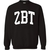 Zeta Beta Tau ZBT Arched Greek Letter Crewneck Sweatshirt Black(Black)