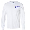 Zeta Beta Tau ZBT Flag Long Sleeve T-Shirt(White)