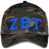 Zeta Beta Tau ZBT Lettered Camouflage Hat Military Camo