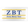 Zeta Beta Tau ZBT Lettered Lines License Covers