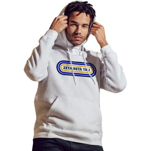 Greekgear Men’s Zeta Beta Tau ZBT Capsule Hooded Sweatshirt White(White)