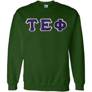 Greekgear Tau Epsilon Phi Lettered Crewneck(Forest Green)
