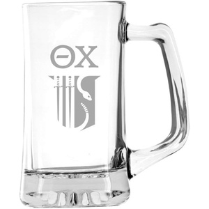 Greekgear Theta Chi Glass Engraved Mug Transparent