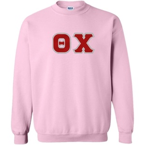 Greekgear Theta Chi Lettered Crewneck(Light Pink)