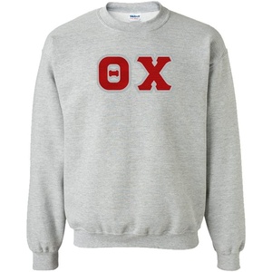 Greekgear Theta Chi Lettered Crewneck(Sports Grey)