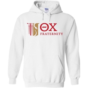 Greekgear Theta Chi Logo Hooded Sweatshirt(White)
