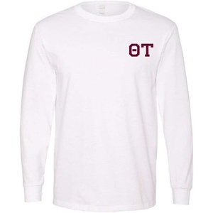 Greekgear Theta Tau Flag Long Sleeve T-Shirt(White)