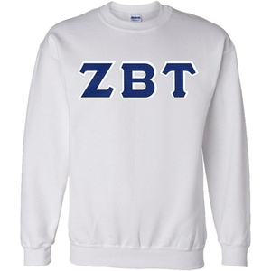 Greekgear Zeta Beta Tau Lettered Crewneck(White)