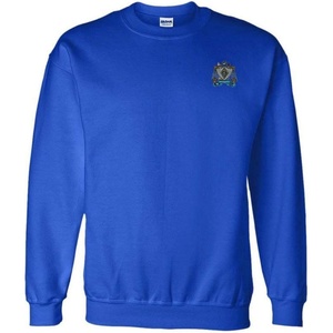 Greekgear Zeta Beta Tau World Famous Crest – Shield PATCH Crewneck Sweatshirt(Royal Blue)