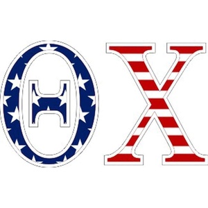 Theta Chi American Flag Greek Letter Sticker – 2.5″ Tall