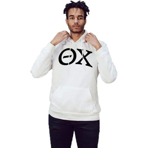 Theta Chi Arched Greek Letter Hooded Sweatshirt(White)