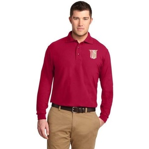Theta Chi Emblem Long Sleeve Polo(Red)