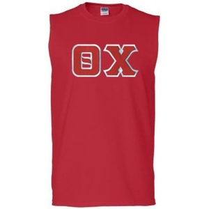 Theta Chi Lettered Sleeveless Tee(Red)