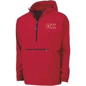 Theta Chi Tackle Twill Lettered Pack N Go Pullover(Red)