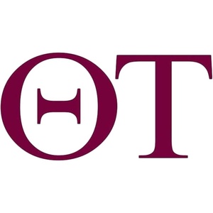 Theta Tau Greek Letter Window Sticker Decal Maroon Imprint(Maroon)