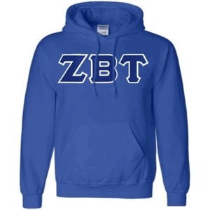Zeta Beta Tau Lettered Hooded Sweatshirt(Royal Blue)