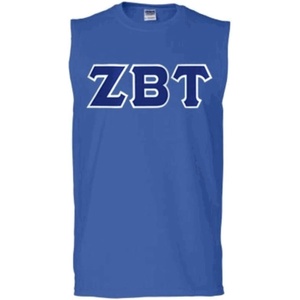 Zeta Beta Tau Lettered Sleeveless Tee(Royal Blue)