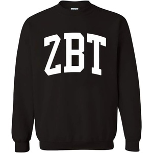 Zeta Beta Tau ZBT Arched Greek Letter Crewneck Sweatshirt Black(Black)