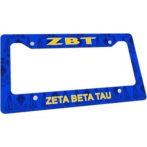 Zeta Beta Tau ZBT Custom License Plate Frame Royal Blue