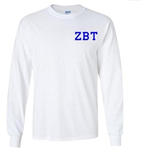 Zeta Beta Tau ZBT Flag Long Sleeve T-Shirt(White)