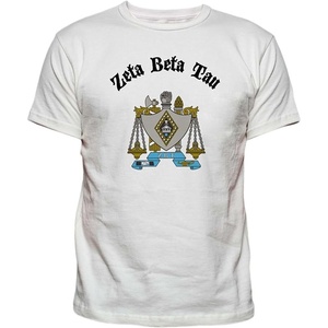 Zeta Beta Tau ZBT Vintage Crest T-Shirt(White)
